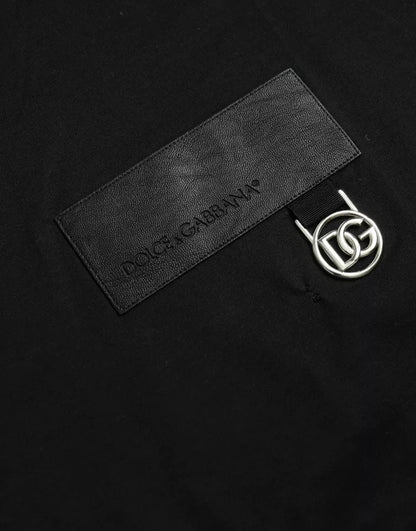  - Black Logo Patch Cotton Crew Neck T-shirt