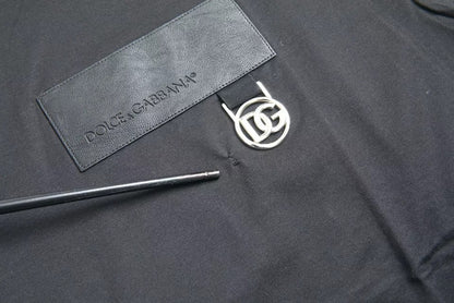  - Black Logo Patch Cotton Crew Neck T-shirt