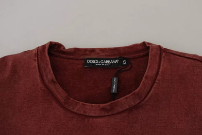  - Maroon Printed Crewneck Tee Cotton T-shirt