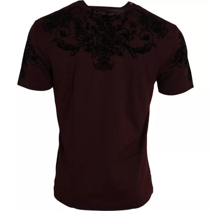  - Maroon DG Crown Floral Crewneck Men T-shirt