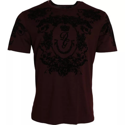  - Maroon DG Crown Floral Crewneck Men T-shirt