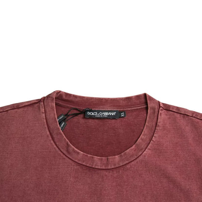  - Maroon Print Round Neck Short Sleeves T-shirt