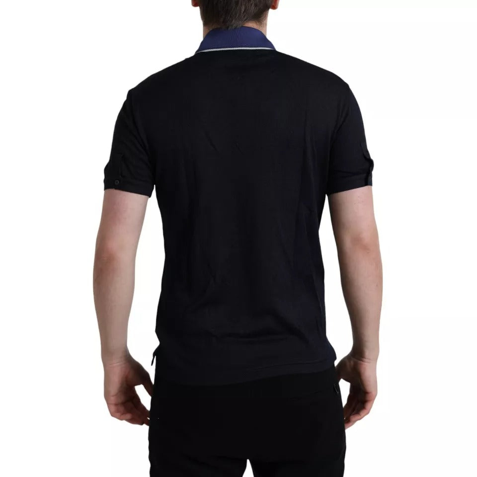  - Navy Blue Collared Short Sleeve Polo T-shirt