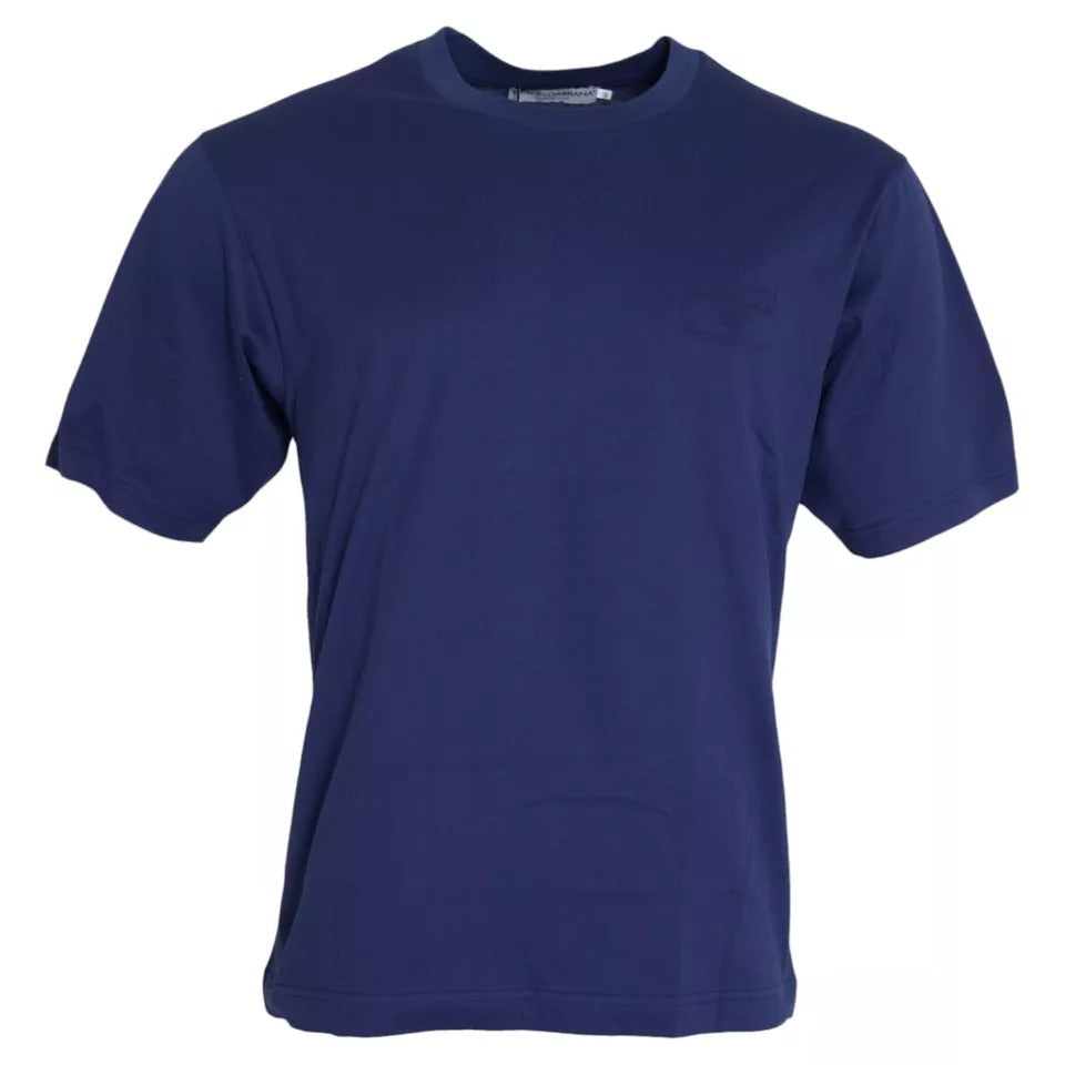  - Royal Blue Round Neck Short Sleeve T-shirt