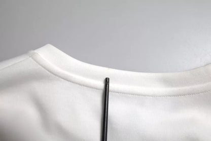  - White Cotton Black HOT Crystal Top T-shirt
