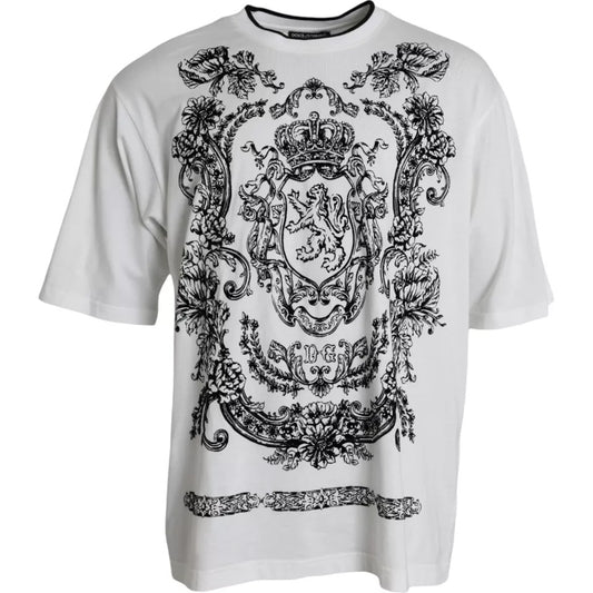  - White Lion Crown Logo Cotton Crewneck T-shirt