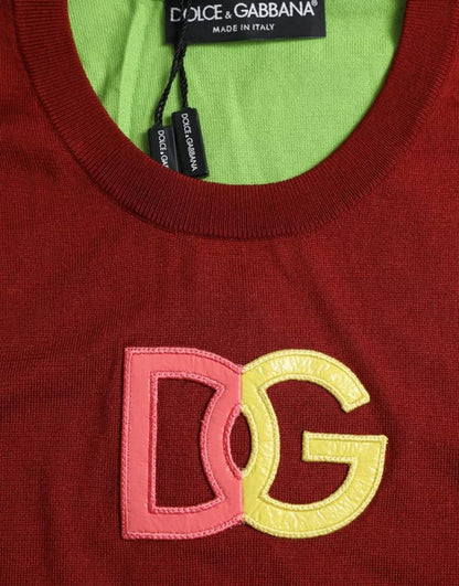  - Red Green Silk DG Logo Sleeveless Tank Top