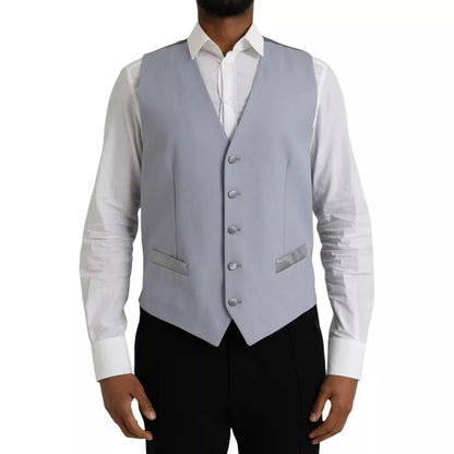  - Light Blue Wool Formal Dress Waistcoat Vest