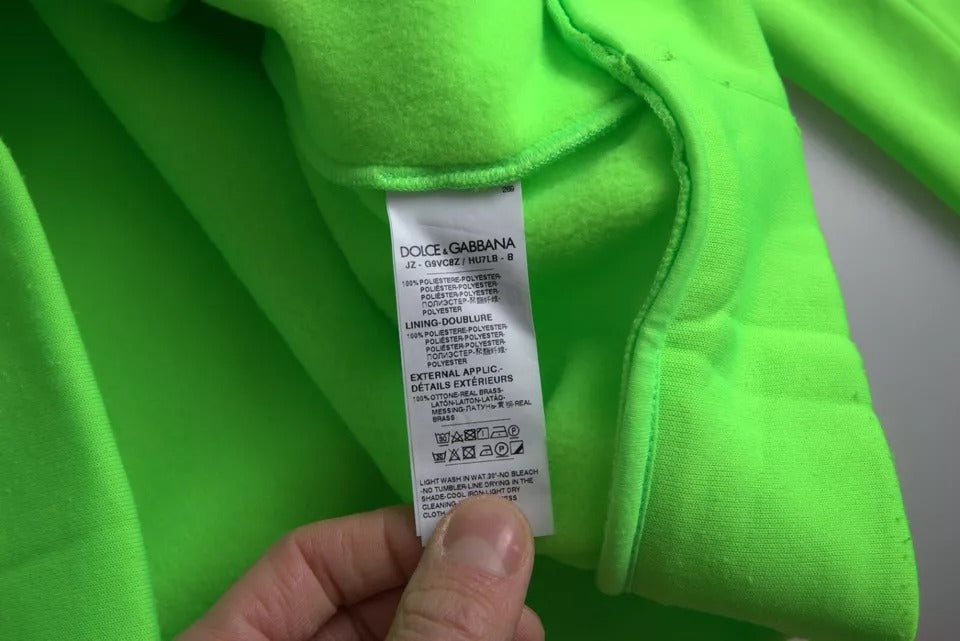  - Neon Green Logo Pullover Hooded Sweatshirt Sweater