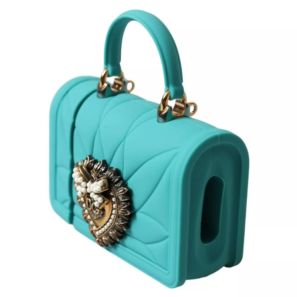 Dolce & Gabbana Turquoise Silicone Devotion Heart Cover AirPods Case