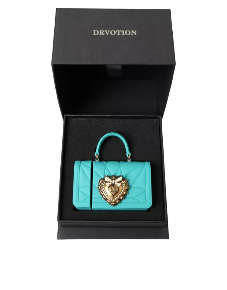 Turquoise Silicone Devotion Heart Bag Cover Hand Airpods Case - The Luxe Alliance
