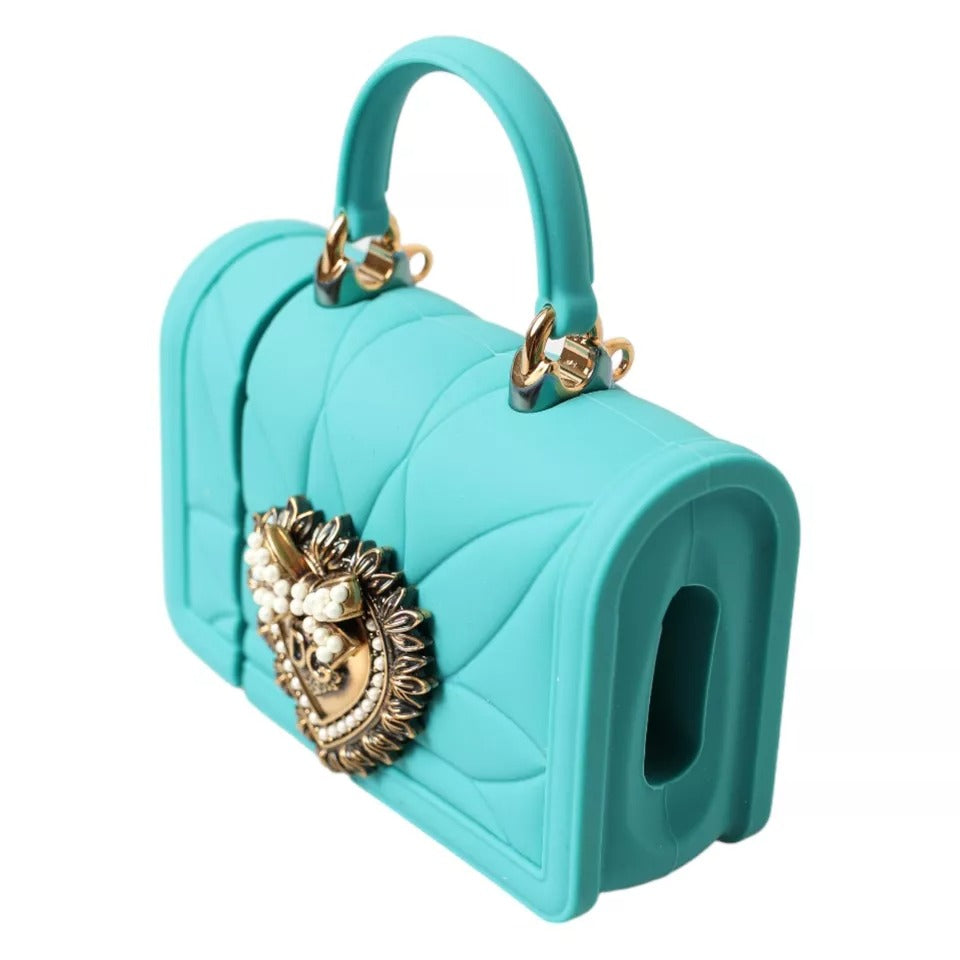 Turquoise Silicone Devotion Heart Bag Cover Hand Airpods Case - The Luxe Alliance