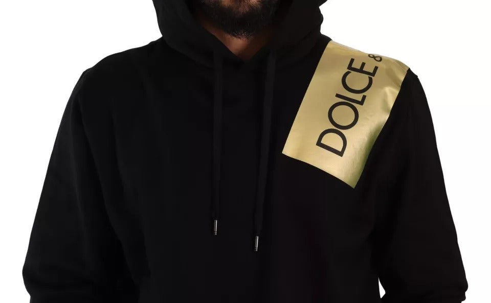  - Black Gold Hooded Cotton Mens Pullover Sweater