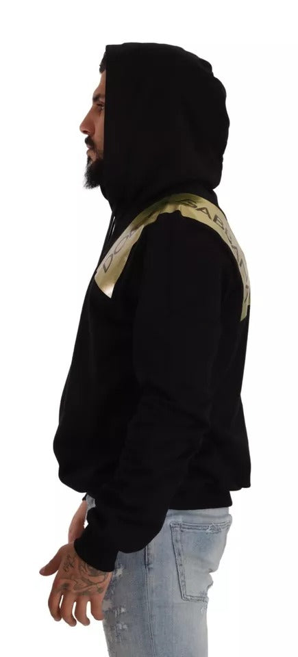  - Black Gold Hooded Cotton Mens Pullover Sweater