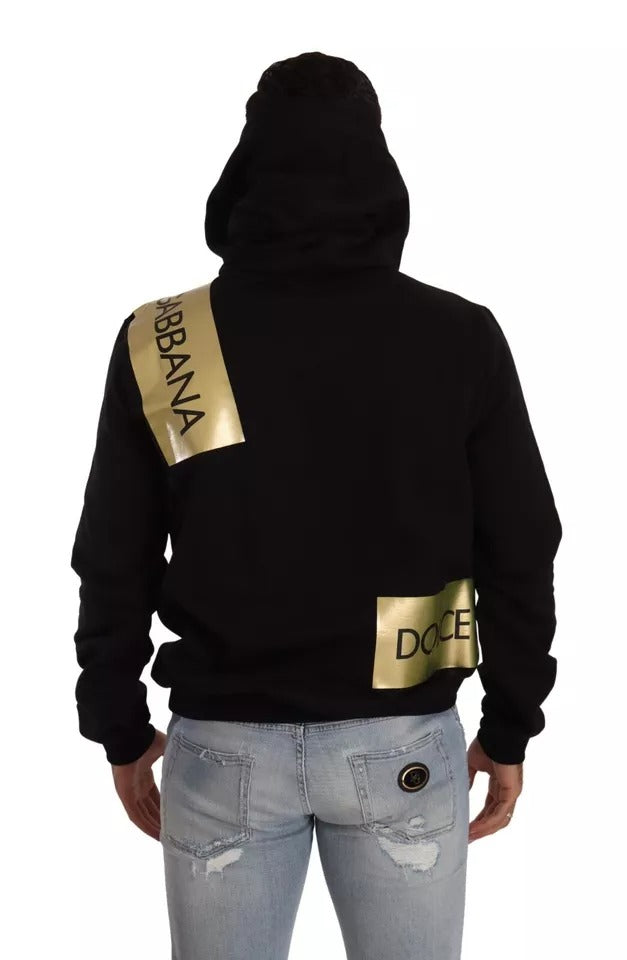  - Black Gold Hooded Cotton Mens Pullover Sweater