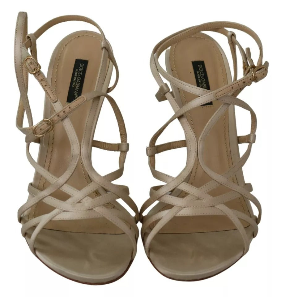  - Gold Silk Ankle Strap Heels Sandals Shoes