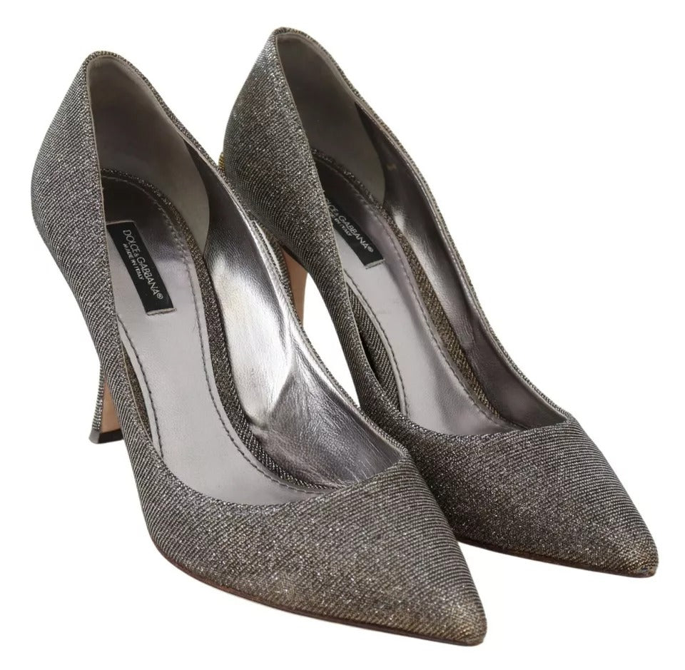 Gold Silver Heels Pumps Pointed Toes Shoes