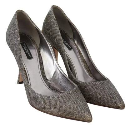  - Gold Silver Heels Pumps Pointed Toes Shoes