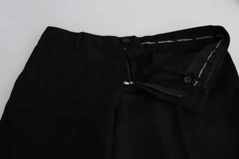  - Black Cotton Stretch Dress Formal Pants