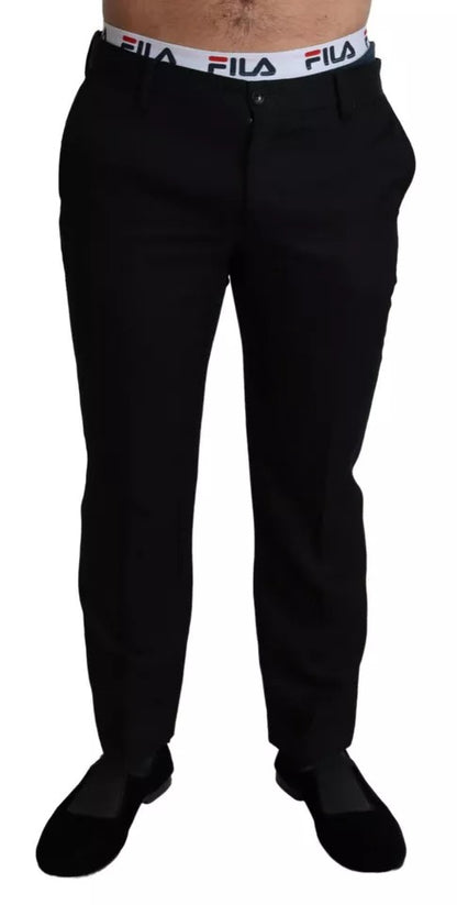  - Black Cotton Stretch Dress Formal Pants