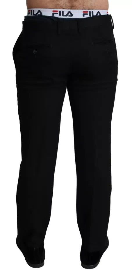  - Black Cotton Stretch Dress Formal Pants