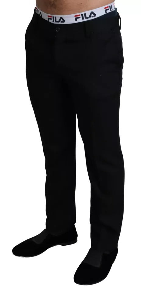  - Black Cotton Stretch Dress Formal Pants