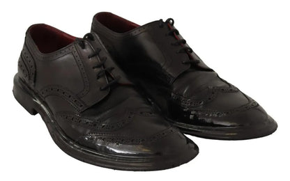  - Black Leather Brogue Oxford Dress Shoes