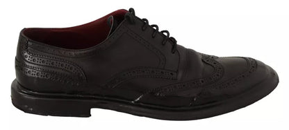  - Black Leather Brogue Oxford Dress Shoes