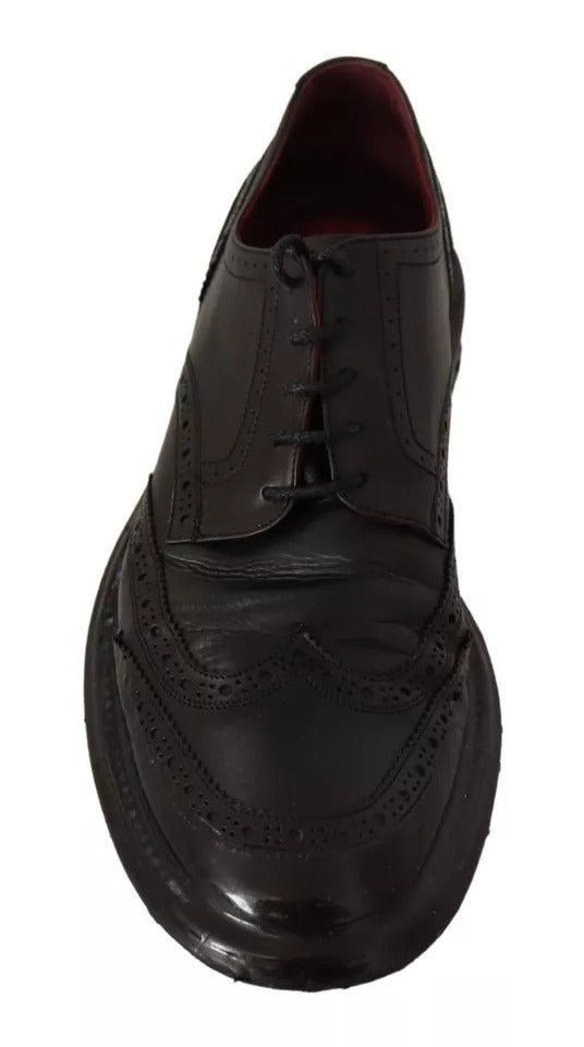  - Black Leather Brogue Oxford Dress Shoes