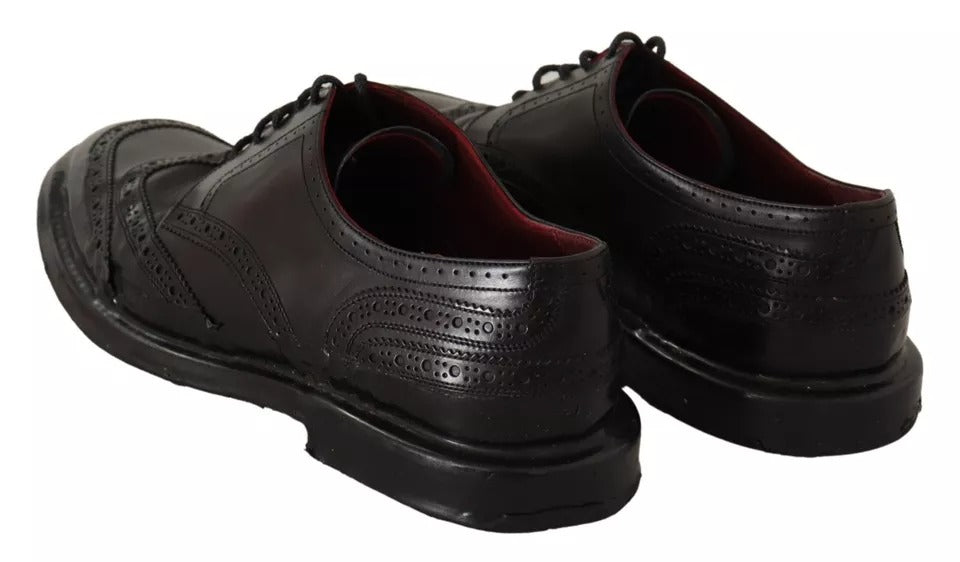  - Black Leather Brogue Oxford Dress Shoes