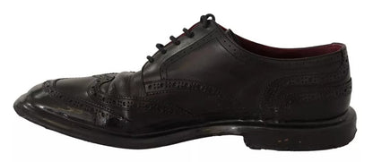  - Black Leather Brogue Oxford Dress Shoes