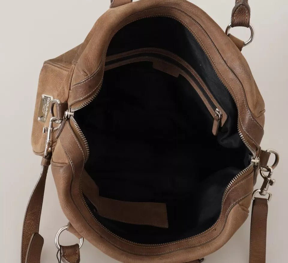  - Brown Leather Shoulder Strap Travel Messenger Gym Men Bag