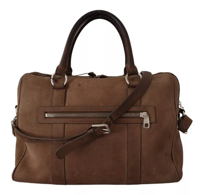  - Brown Leather Shoulder Strap Travel Messenger Gym Men Bag