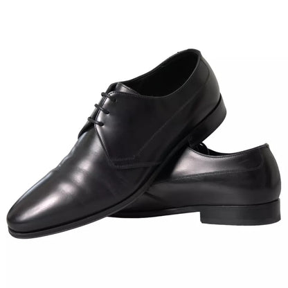  - Black Leather Derby Formal Dress Men Shoes