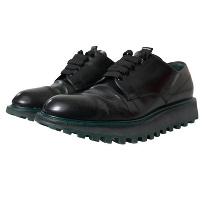  - Black Leather Derby Formal Dress Shoes