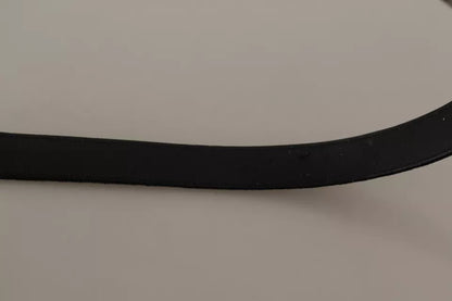  - Black Velvet Silver Tone Metal Buckle Belt