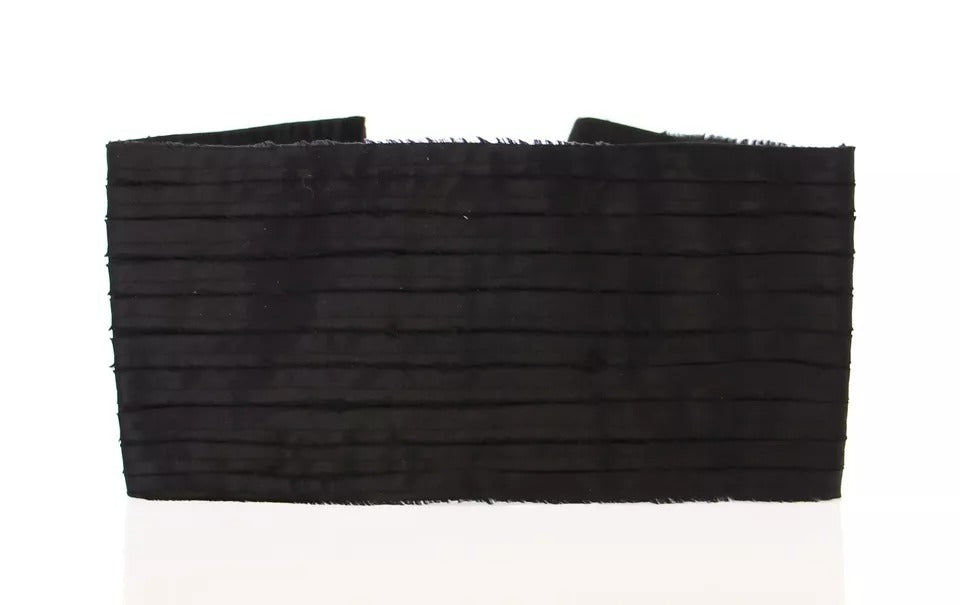  - Black Silk Womens Waist Cummerbund