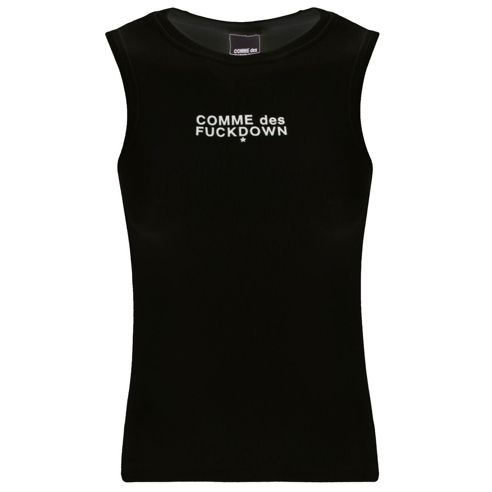 Women’s Black Ribbed Cotton Tank Top