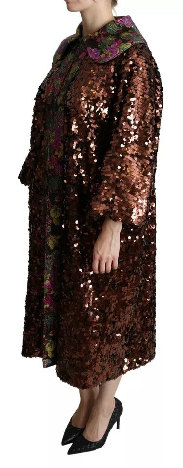 Dolce & Gabbana Multicolor Sequined Long Coat
