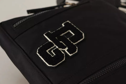  - Black Nylon Leather DG Logo Patch Messenger Cross Body Bag