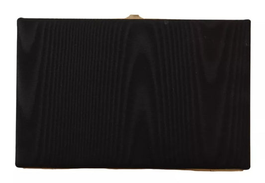  - Black Silk Gold Frame Clutch Evening Party Purse Bag