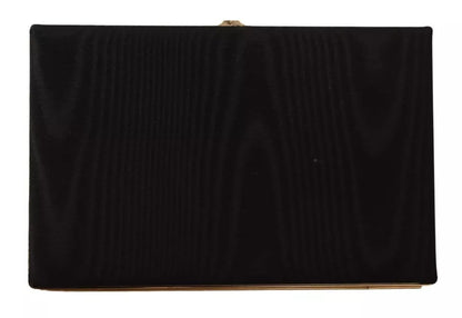  - Black Silk Gold Frame Clutch Evening Party Purse Bag