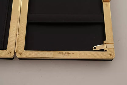  - Black Silk Gold Frame Clutch Evening Party Purse Bag