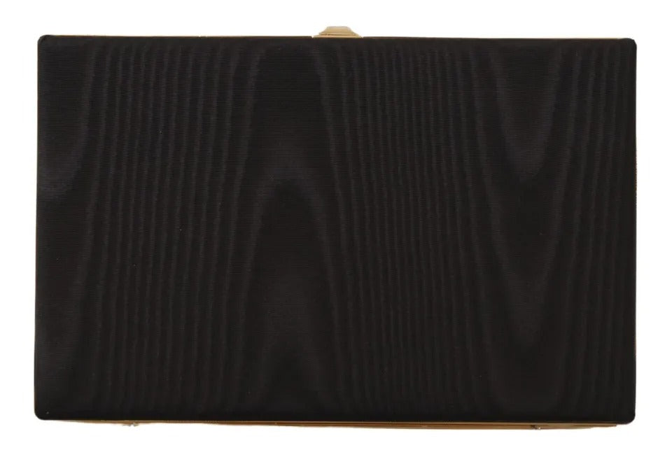  - Black Silk Gold Frame Clutch Evening Party Purse Bag