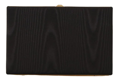  - Black Silk Gold Frame Clutch Evening Party Purse Bag