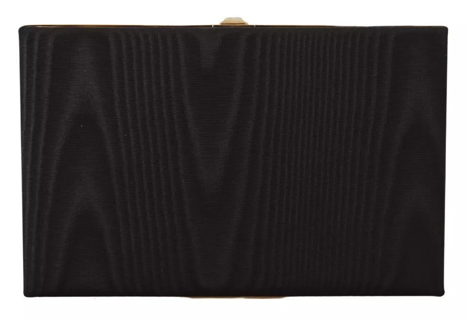  - Black Silk Gold Frame Clutch Evening Party Purse Bag