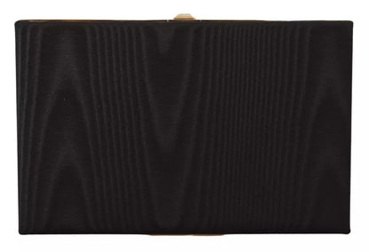  - Black Silk Gold Frame Clutch Evening Party Purse Bag