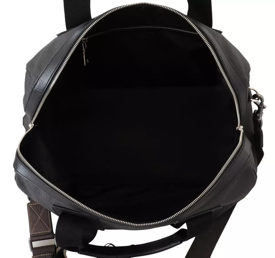  - Black Gray Holdall Tote Men Hand Shoulder Bag