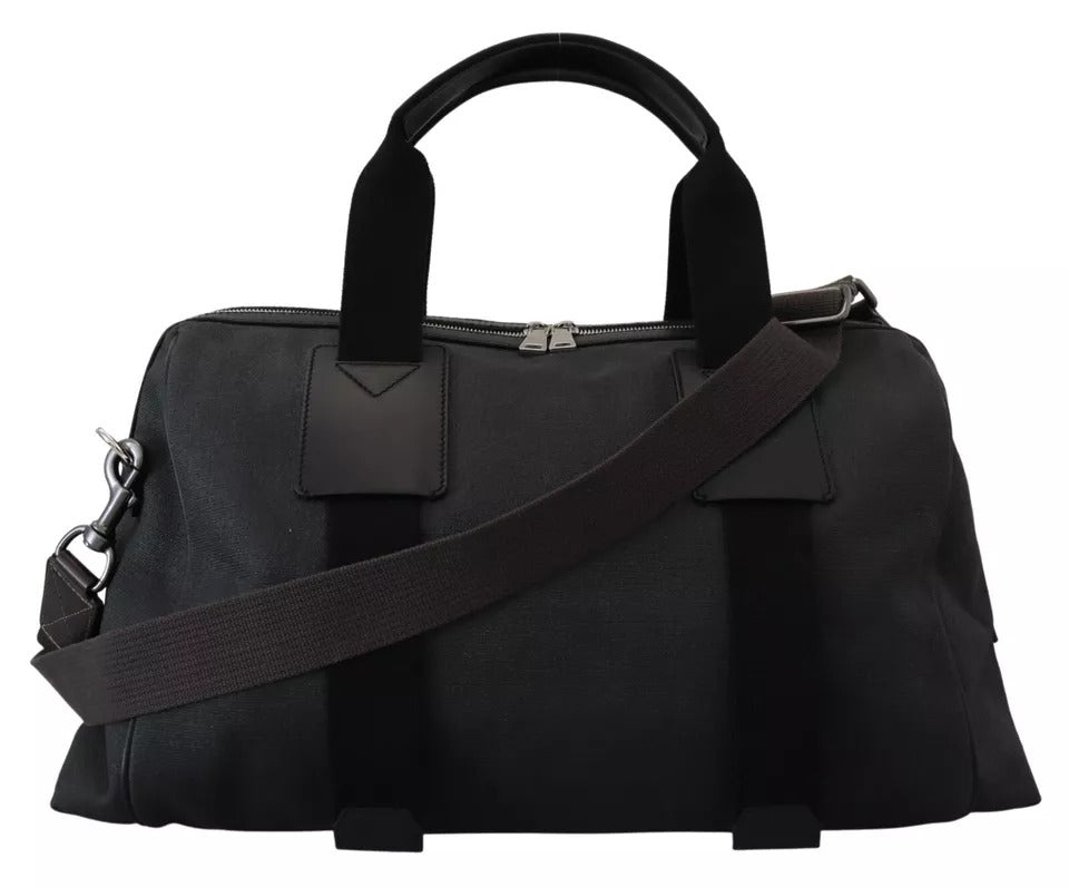  - Black Gray Holdall Tote Men Hand Shoulder Bag