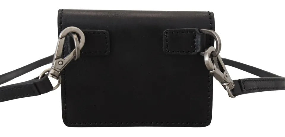  - Black Leather Bifold Shoulder Sling Women Wallet